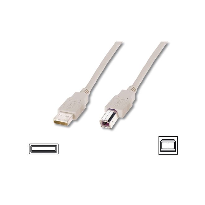 Digitus  AK-300102-018-E 1.8m USB2.0  AE/BE bej ka